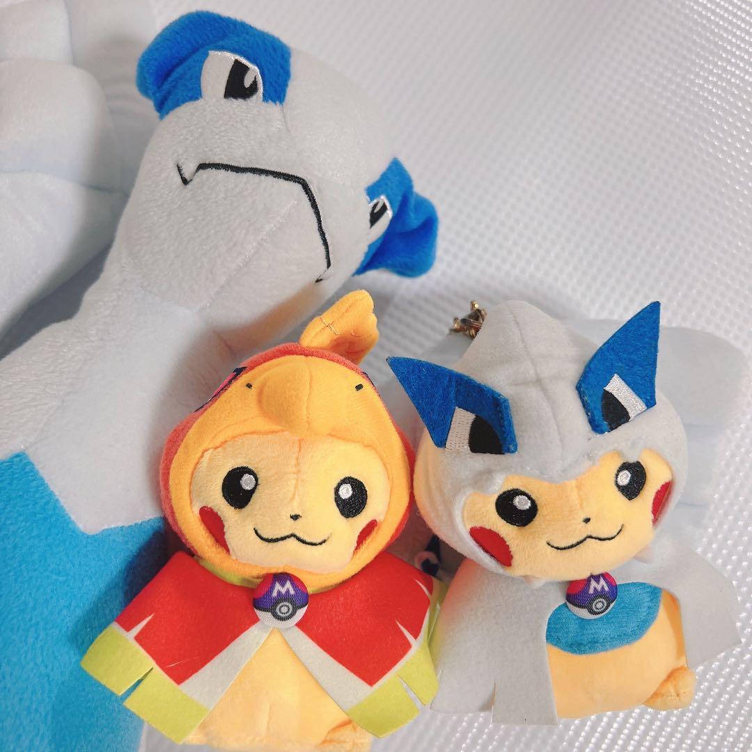 ぽんちょ　ピカチュウ ルギア　ホウオウ　ポケモン　ぬいぐるみ　ピカチュウ
