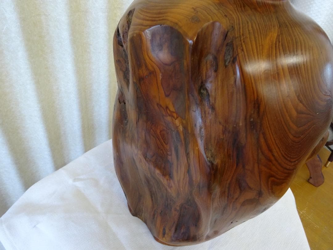 稀少　屋久杉　銘木　壺　花器　泡瘤　虎杢　泡杢　伝統工芸品　世界遺産　美術品　②