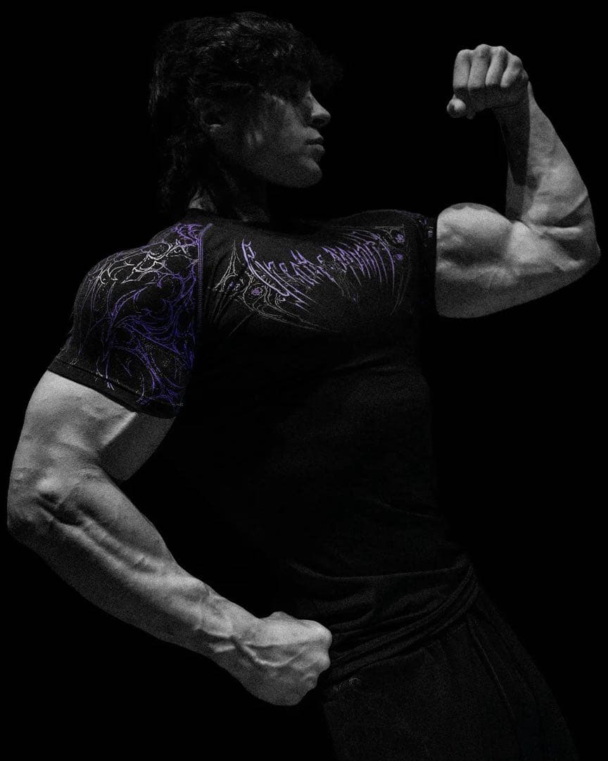 Breathe divinity コンプレッションT 紫 試着のみ。　袋タグ付き