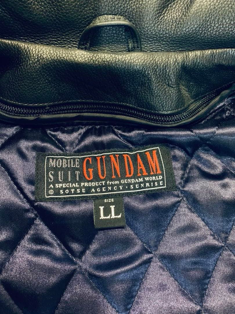 未使用品 ガンダム ジオン軍 レザー シングルライダースジャケット 襟付き LL