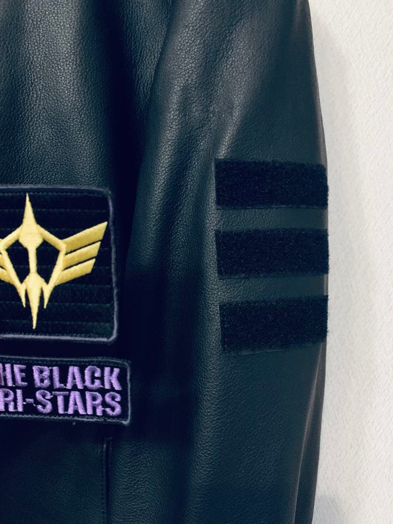 未使用品 ガンダム ジオン軍 レザー シングルライダースジャケット 襟付き LL