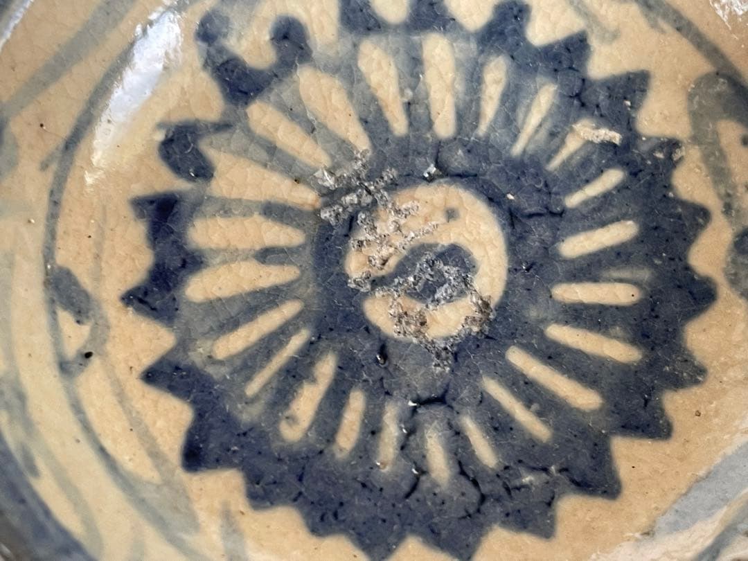 骨董　アンティーク　清朝　中国　染付　花文様　豆皿　小皿　手塩皿　5枚