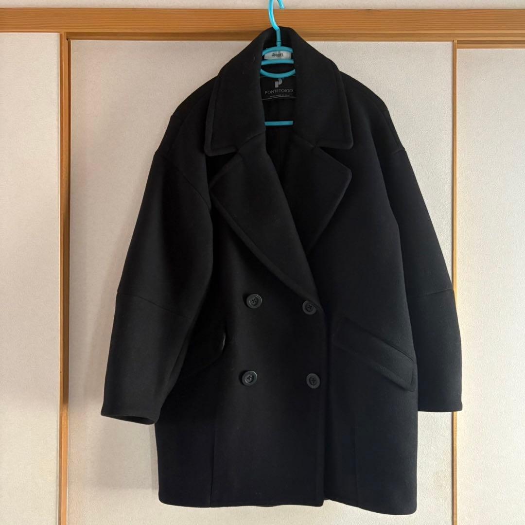 SNIDEL ブラック ダブルブレストコート