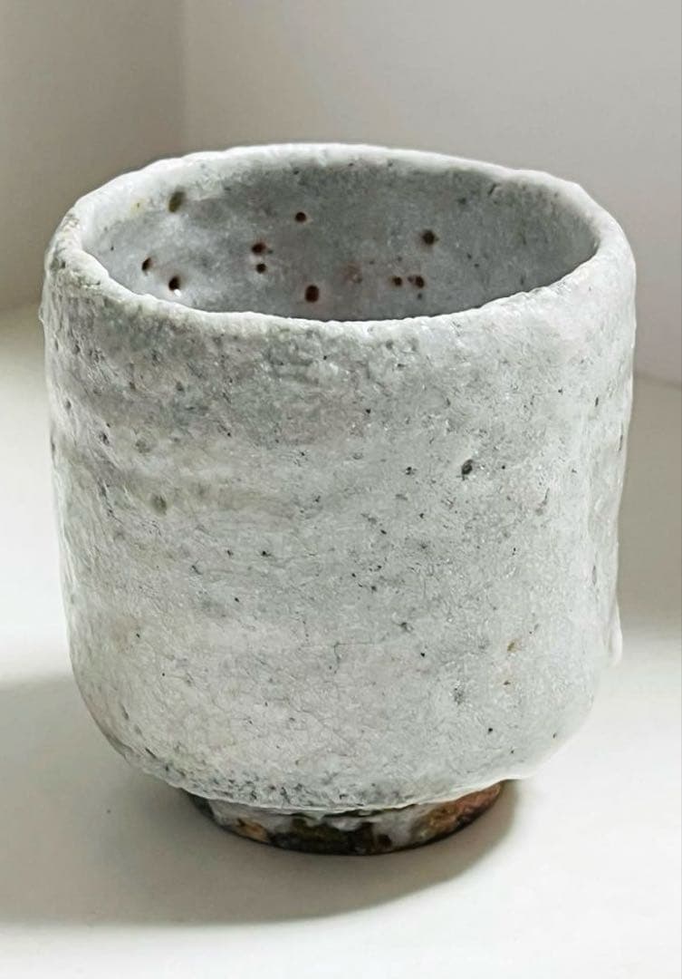 未使用　二代半泥子 川喜田敦作 志野焼 湯呑 共箱 竜合窯