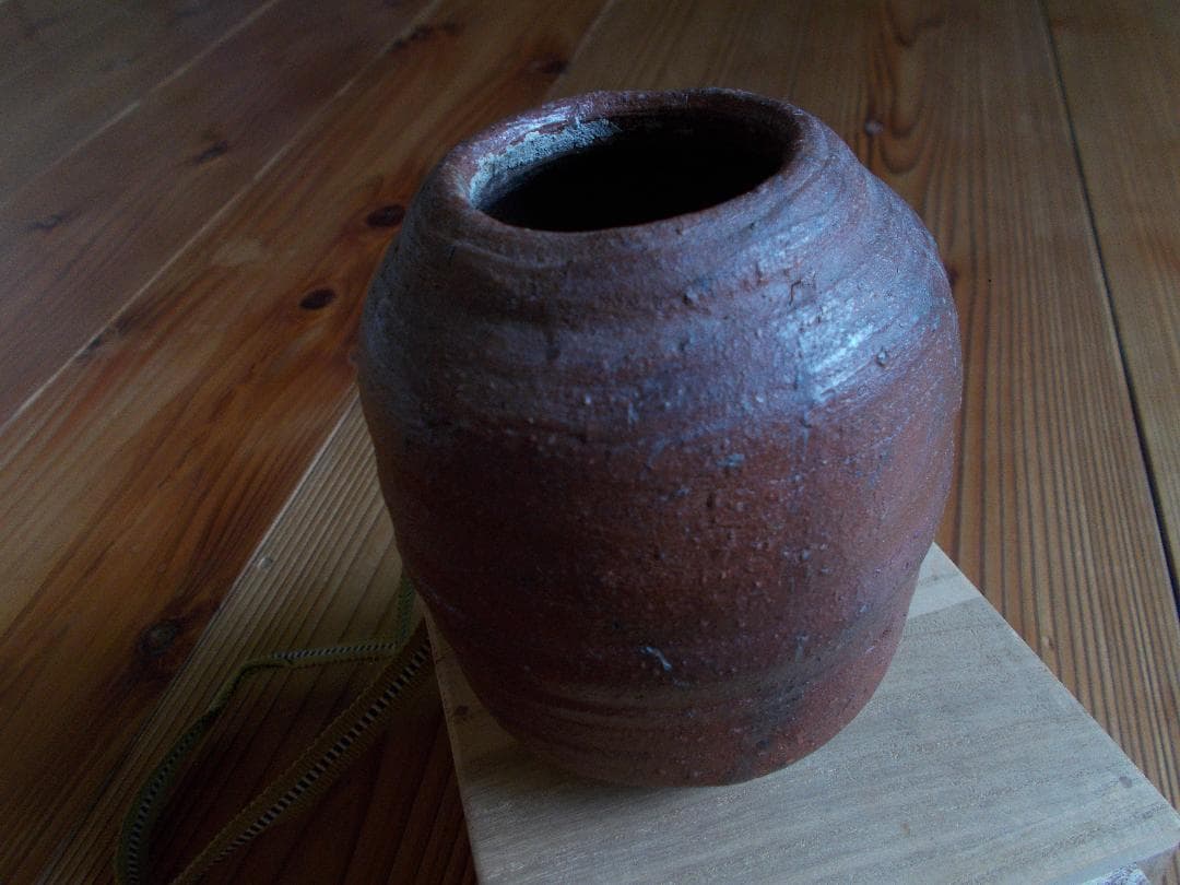 備前焼⑧掛花入れ　五一郎　桐箱付き【17】