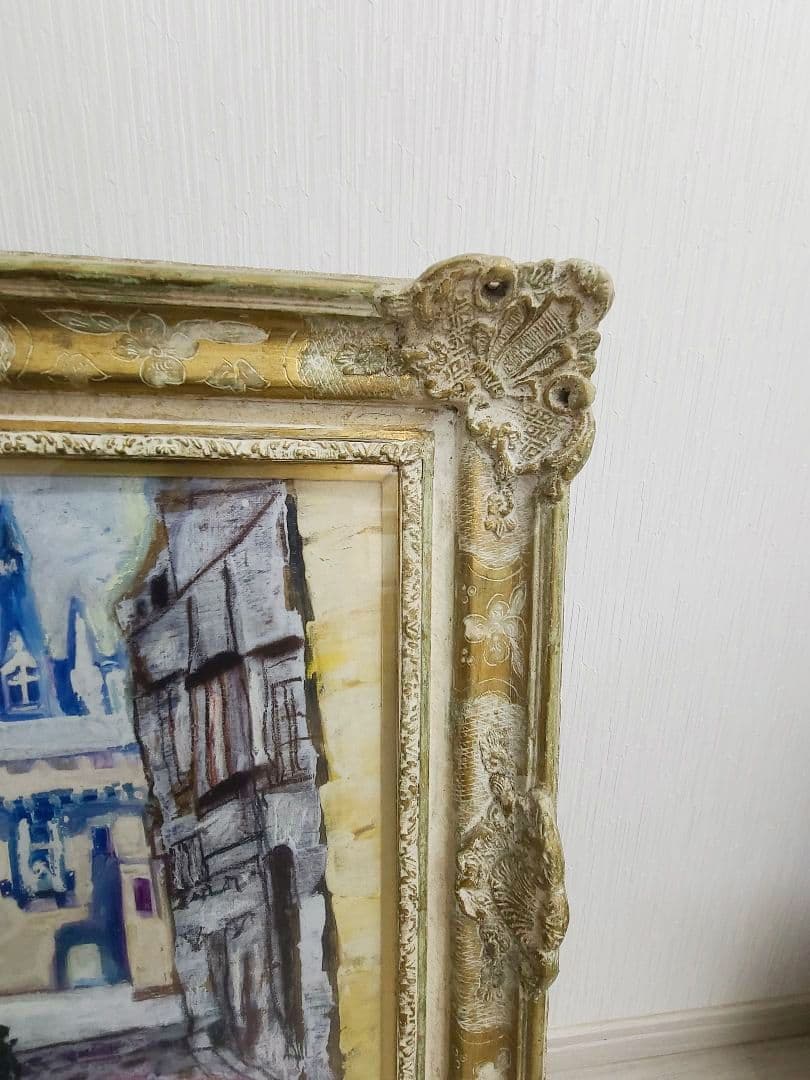 絵画 「ボルドーの街角」 フランス　アンティーク　額縁