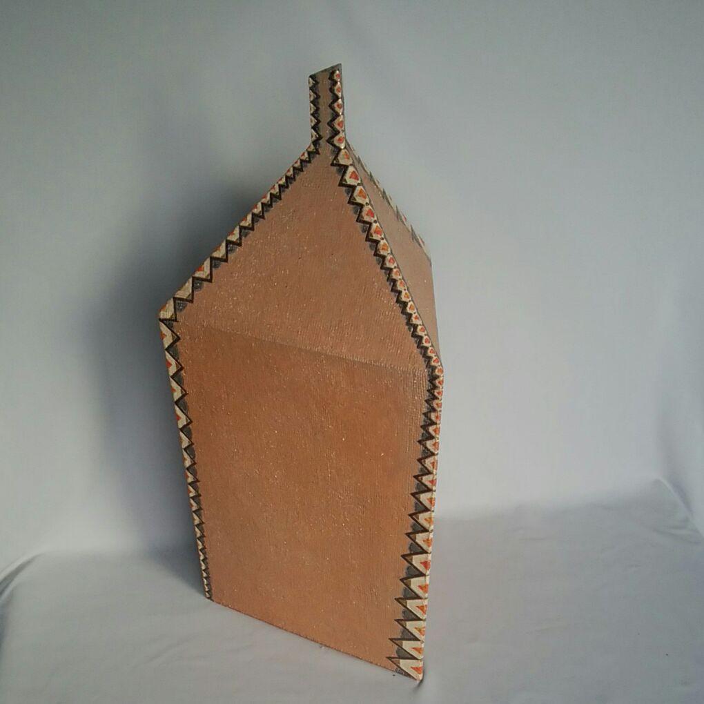 萩焼　中村絵里子　三角柱　扁壺　オブジェ　長期保管品