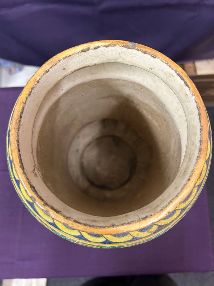 マジョルカ焼　イタリアで購入したアンティークの花瓶