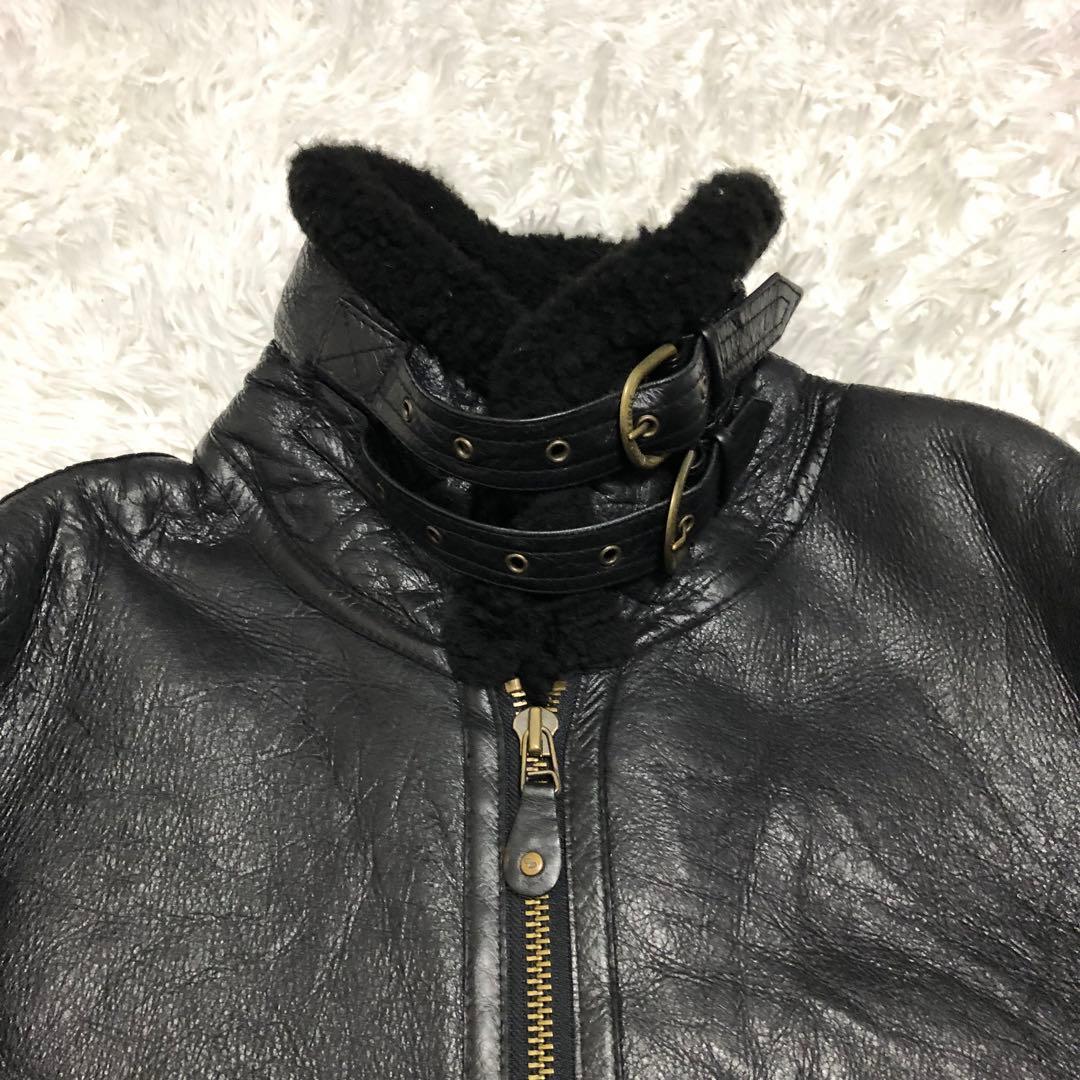ムートンジャケット　b3 黒　羊革