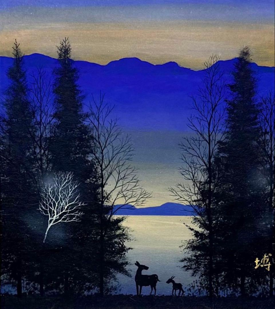 (F6号) 藤田嗣治【暖炉の前の少女】肉筆/油彩/表裏サイン有/シール有