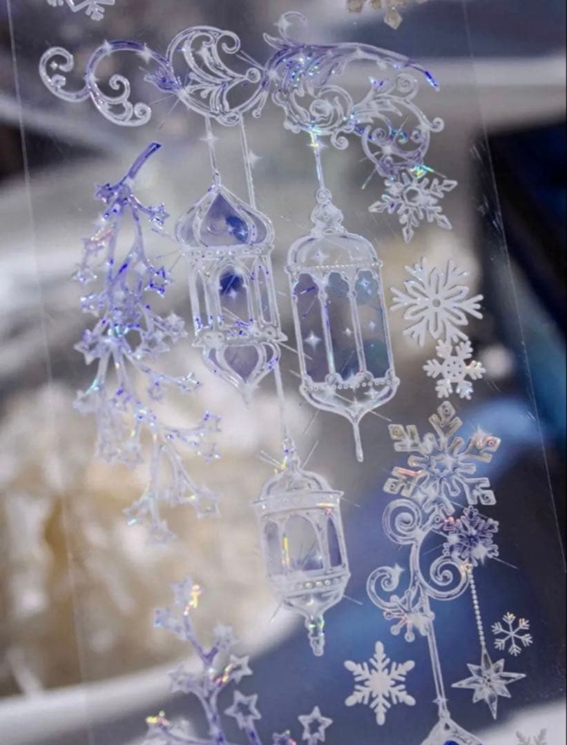 贝壳光 6.5cm×10m 雪纷飞 海外マステ　海外マスキングテープ　雪の結晶