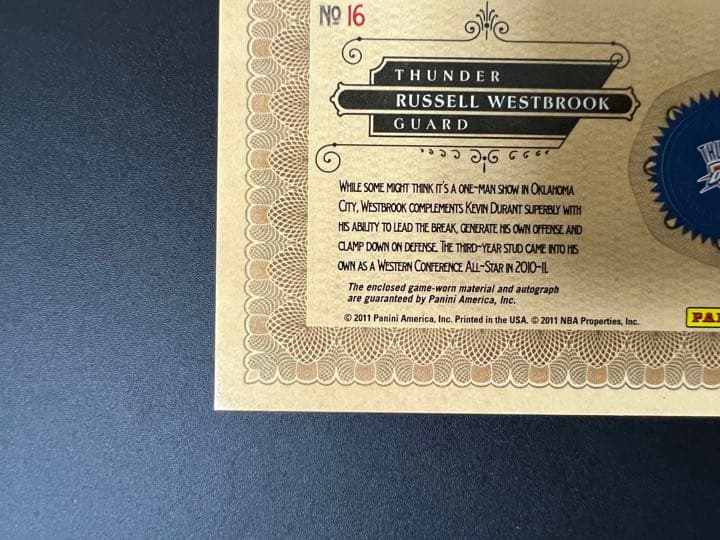 Russell Westbrook Auto NBA カード