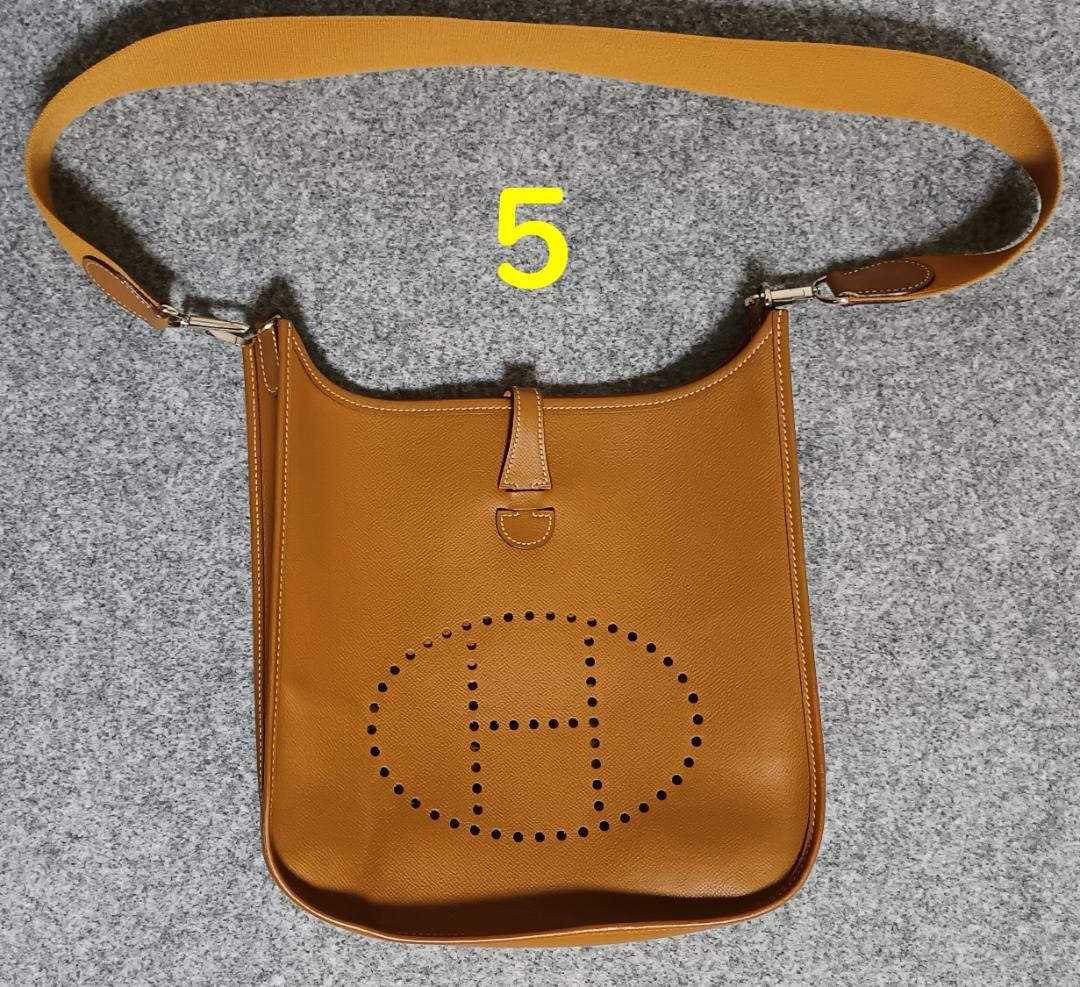 [専用］⑤エルメス　Hermès　エヴリン1PM　エプソン　ゴールド（ブラウン）