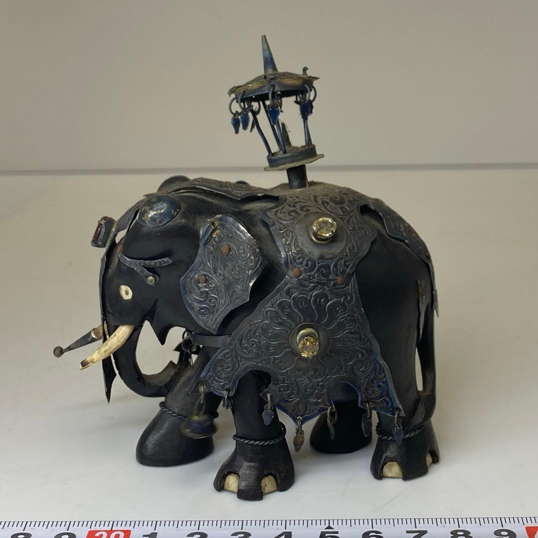時代 銀巻 宝石象 置物 180g 東キ8-0117☆2F トヒチサ