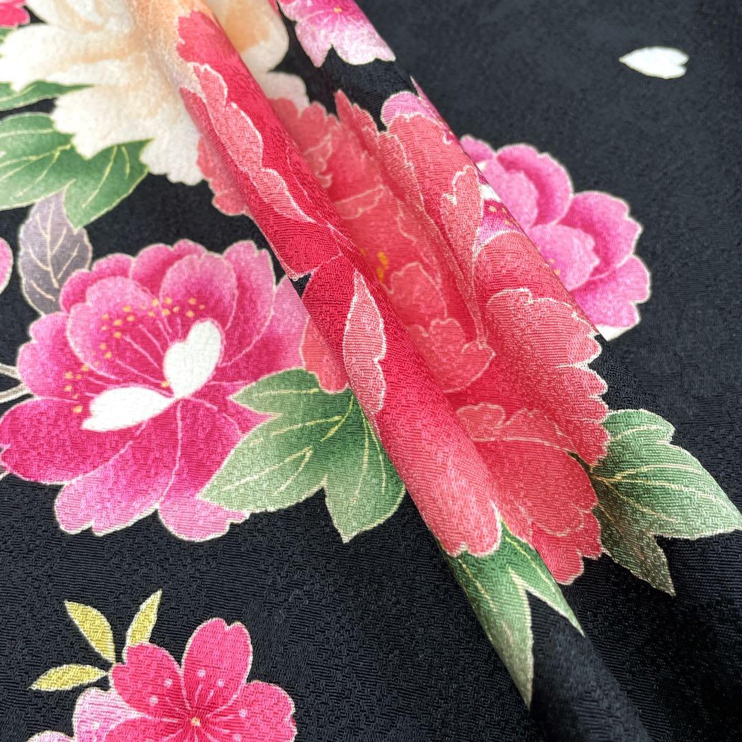 ◎mk-636　美品　振袖　刺繍　スモールサイズ　　1-13