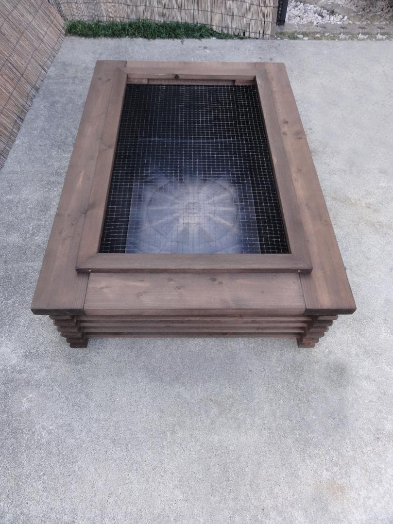 ビオトープ 60Ｌ　トロ舟＆木枠セット（フラット防鳥網付き）メダカ・金魚用