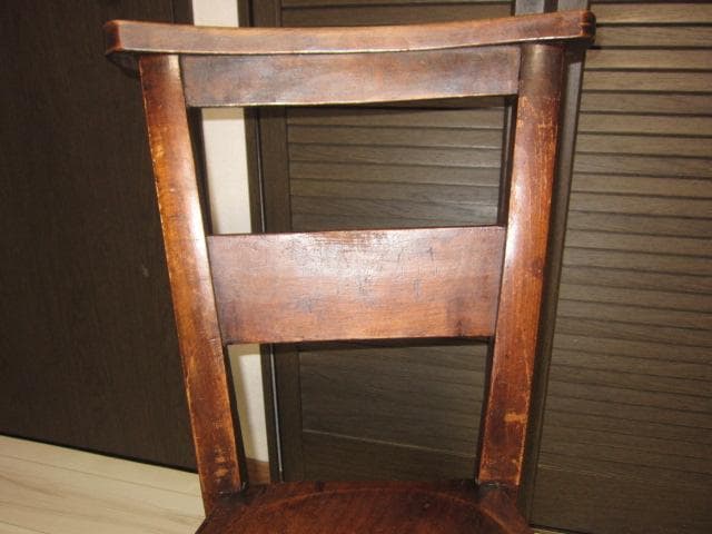 ☆レトロ ビンテージ☆チャーチチェア/教会椅子 木製 ポケット収納付　①