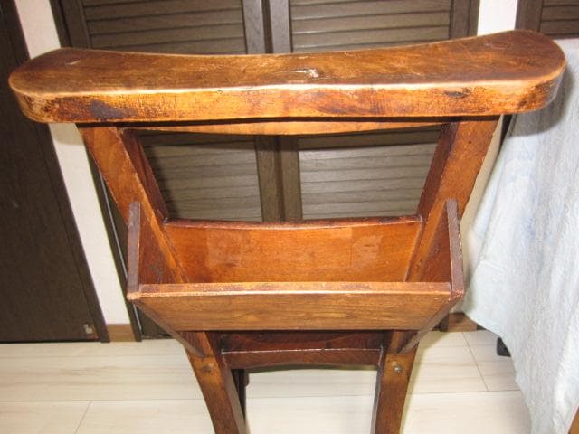 ☆レトロ ビンテージ☆チャーチチェア/教会椅子 木製 ポケット収納付　①