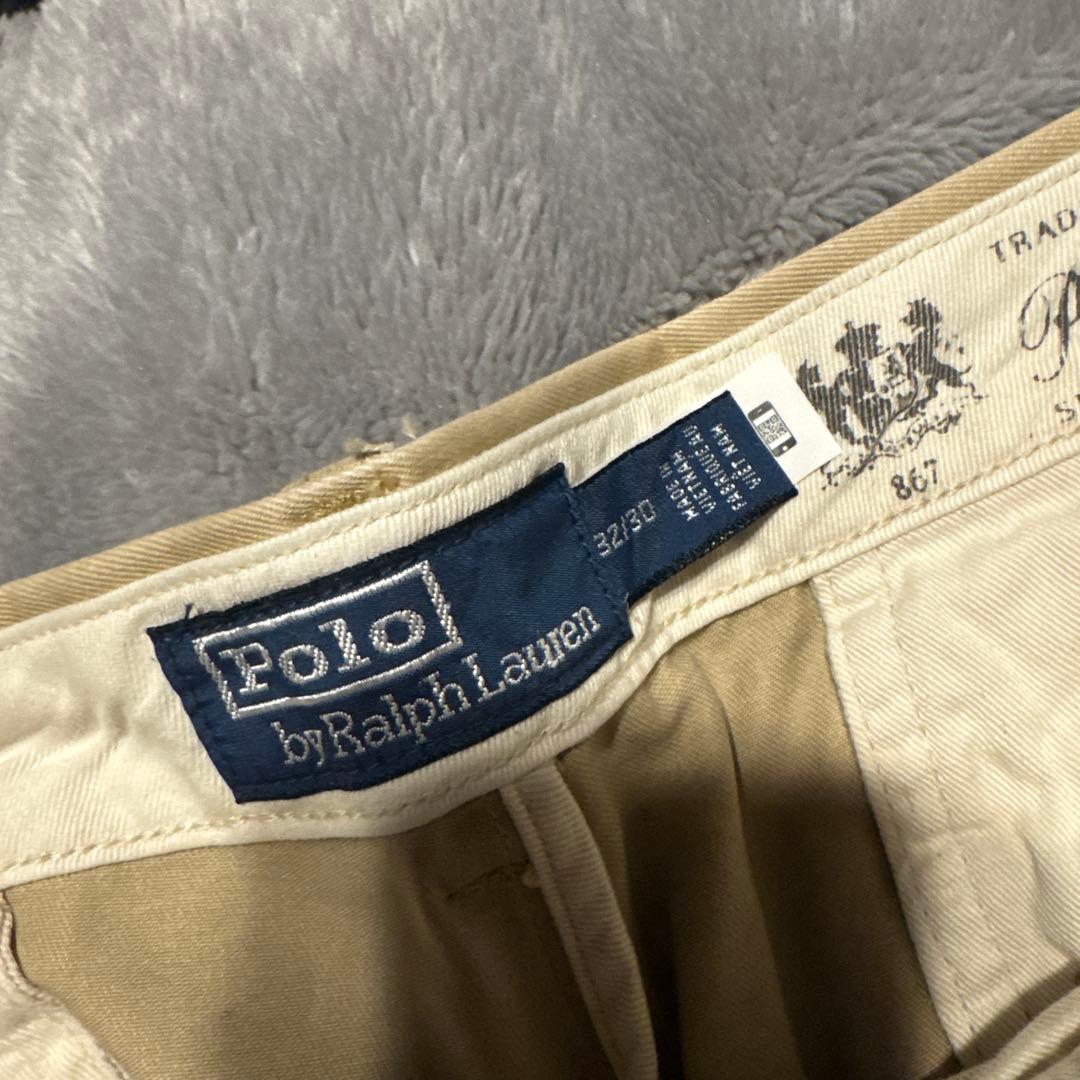 ラルフローレン 2タック チノパン ベージュ