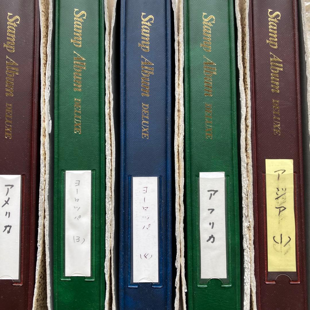 日本5冊済外国切手アルバム5冊未済混合計１ 0冊６段前後４ 0〜５ 0 P重品有