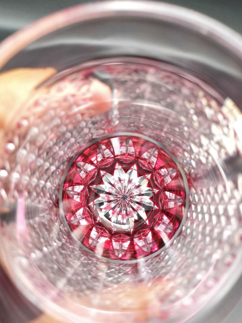 希少品☆江戸切子 木村泰典 タンブラーグラス 金赤（切子 江戸切子 薩摩切子）