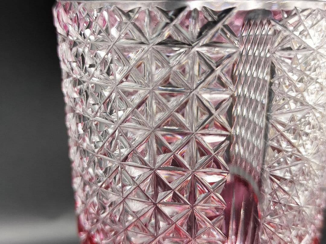 希少品☆江戸切子 木村泰典 タンブラーグラス 金赤（切子 江戸切子 薩摩切子）