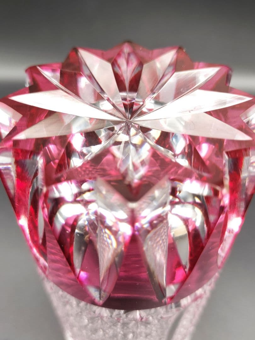 希少品☆江戸切子 木村泰典 タンブラーグラス 金赤（切子 江戸切子 薩摩切子）