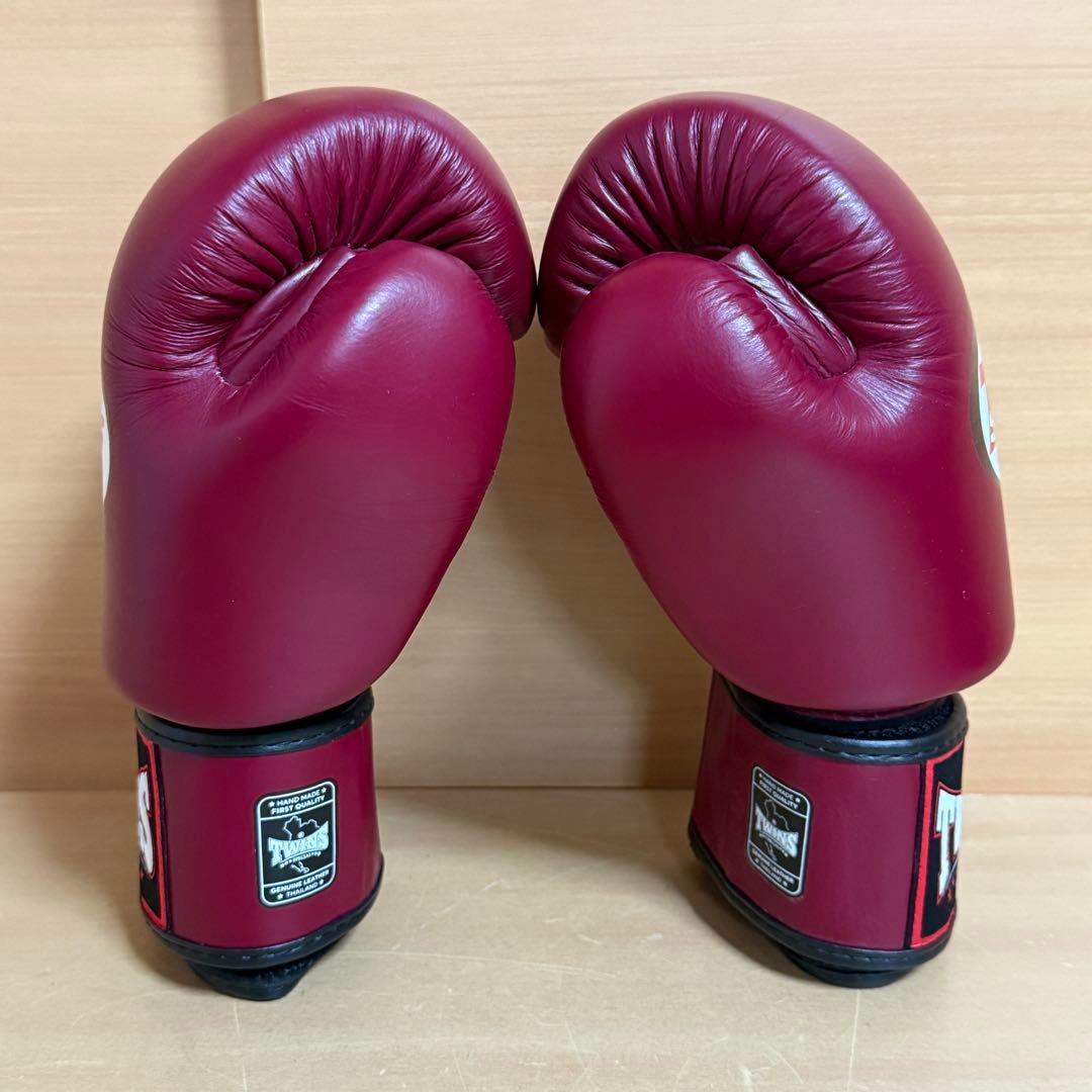 【美品】TWINS ツインズ ボクシング グローブ 8oz 本革 ワインレッド