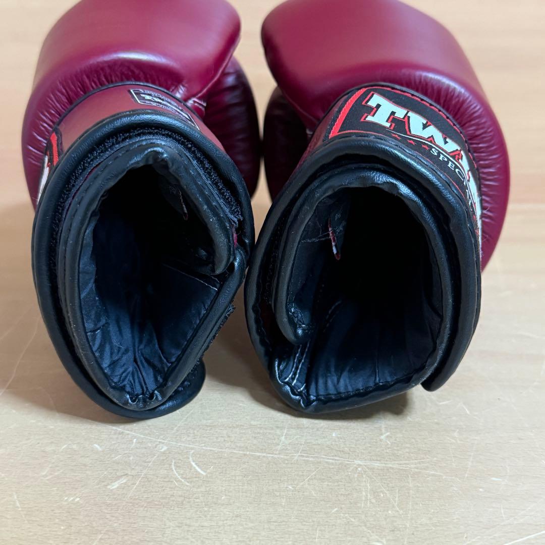 【美品】TWINS ツインズ ボクシング グローブ 8oz 本革 ワインレッド