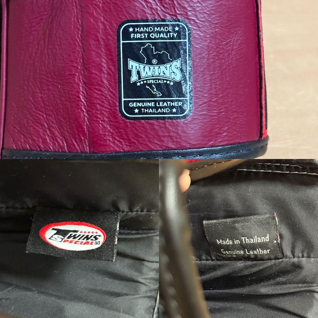 【美品】TWINS ツインズ ボクシング グローブ 8oz 本革 ワインレッド