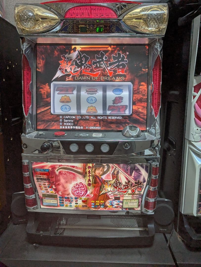 パチスロ　新鬼武者　茜パネル　5号機　実機　不要機付き　送料無料 スロット