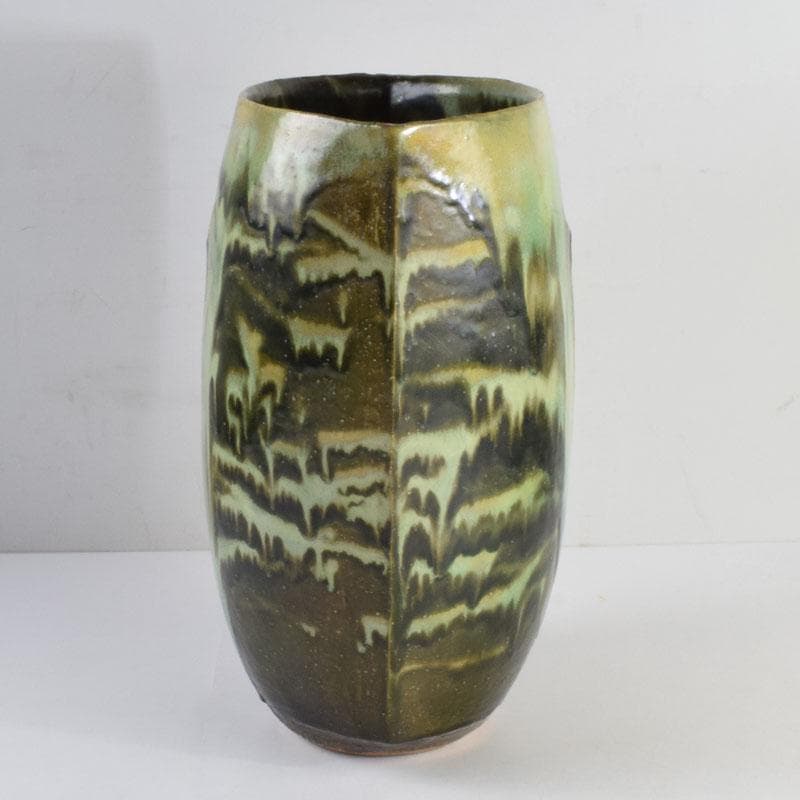 茶道具　叶光夫造　窯変釉　扁壷　嗣女妙子識箱　N　8823A