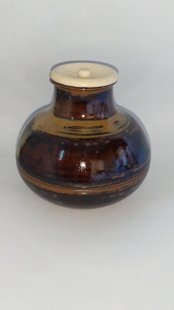 高取焼 登古窯 笹山登古 高取茶入 仕覆 三雲屋緞子 共箱 栞 茶入 美品