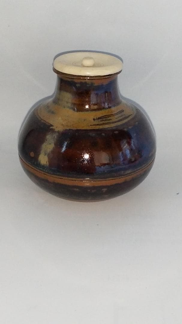 高取焼 登古窯 笹山登古 高取茶入 仕覆 三雲屋緞子 共箱 栞 茶入 美品