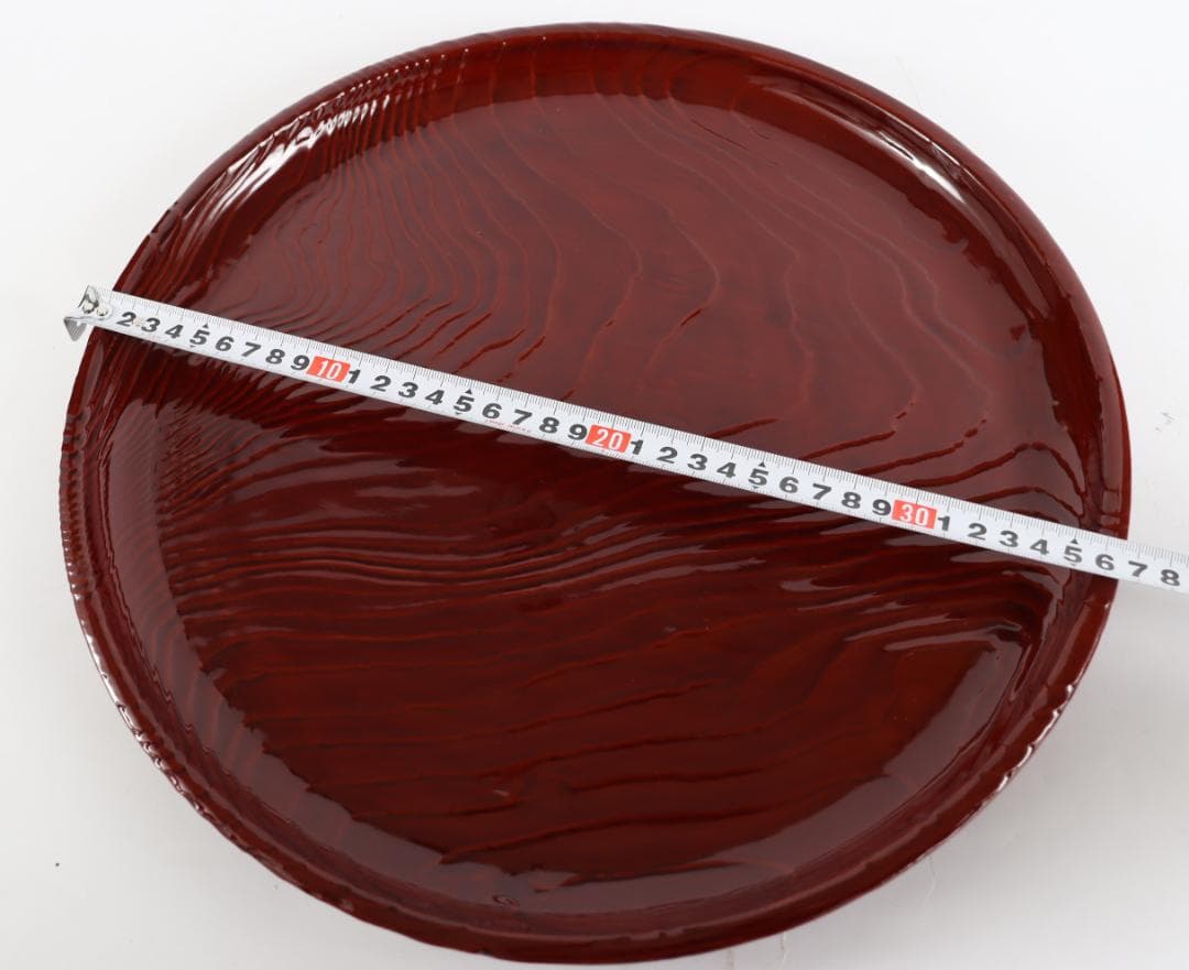 茶道具 平安吉象堂 杉木目 会席盆 丸盆 八枚 共箱