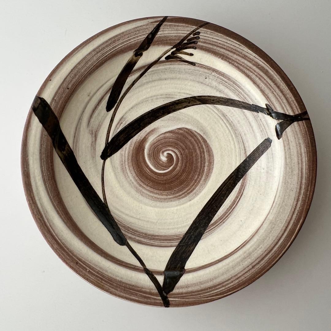 唐津焼　中里太郎右衛門窯　絵唐津額皿　「沢瀉、鷺」