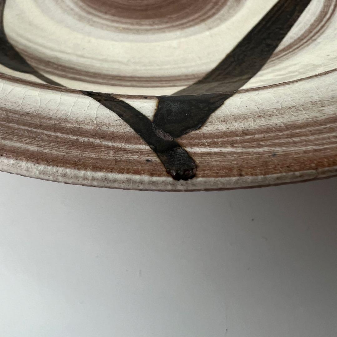 唐津焼　中里太郎右衛門窯　絵唐津額皿　「沢瀉、鷺」