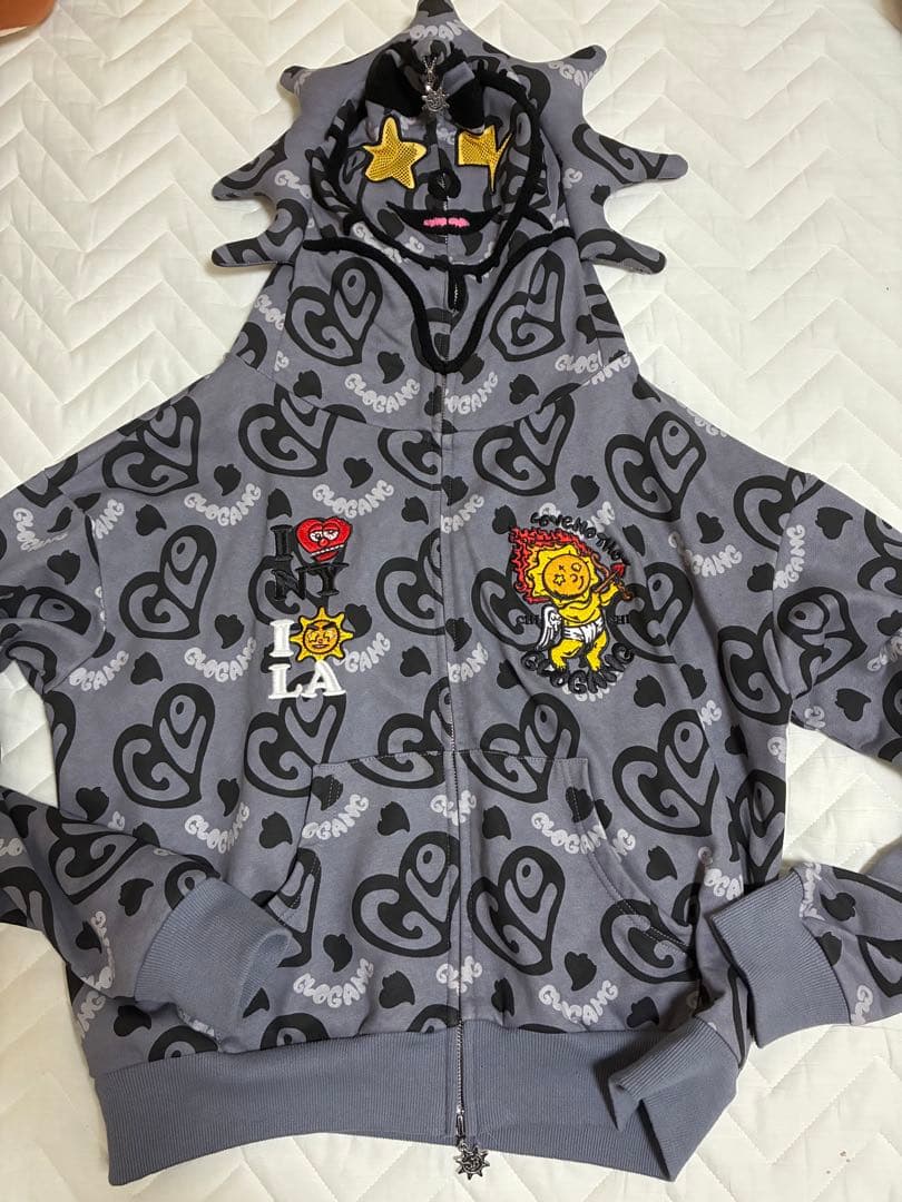 GLOGANG グレー パーカー Sサイズ グローギャング