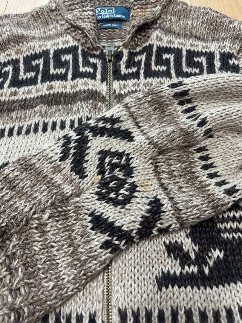 ラルフローレン ハンドニット カウチン セーター サンダーバード ネイティブ柄
