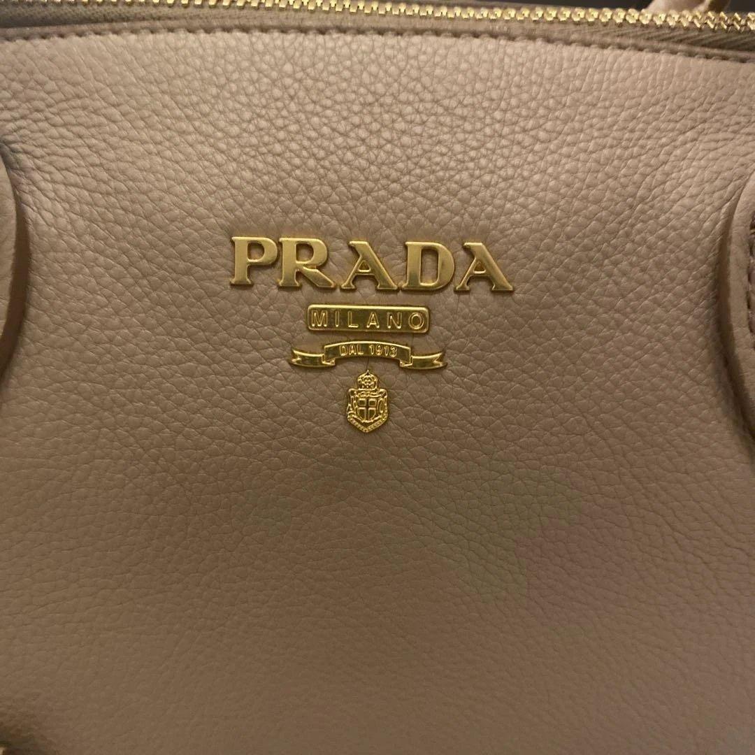 PRADA ベージュ　ショルダーバッグ　ハンドバッグ 2way 美品