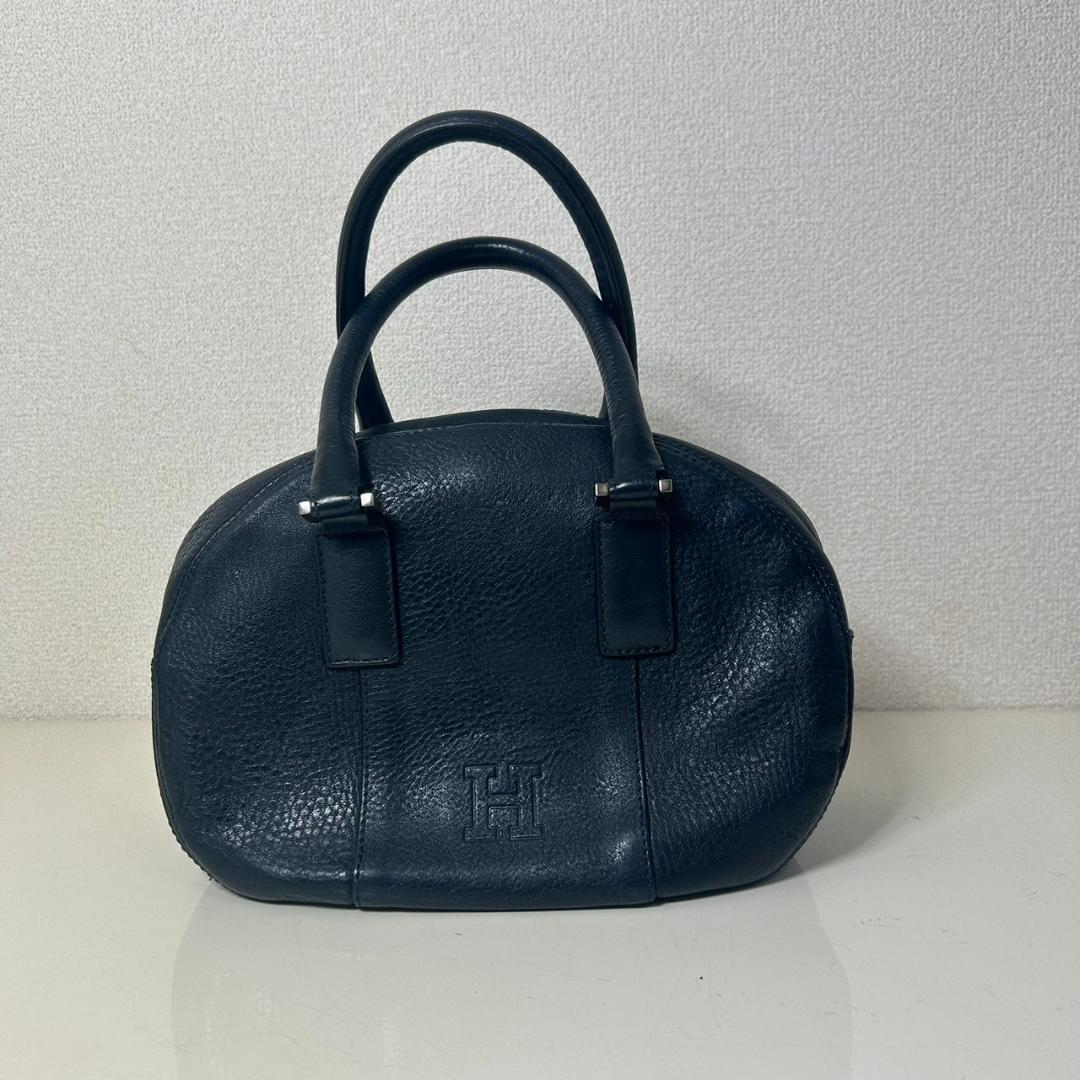 ●HIROFU ヒロフ ハンドバック ラウンド サークル ネイビー