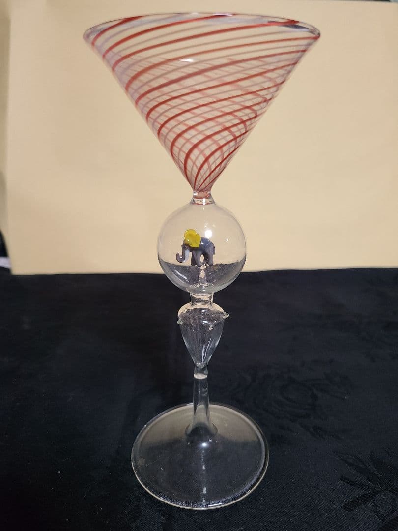 オーストリア　アンティークビミニ　レース吹きガラス