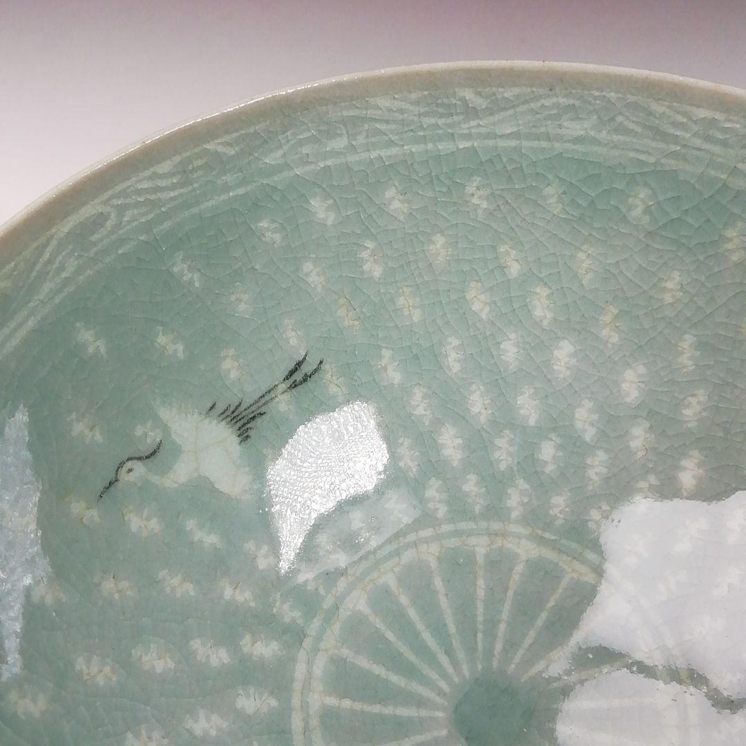 Ｔ９４５　茶碗　『高麗青磁』『又玄　李竒休 作』　共箱　抹茶碗　茶道具
