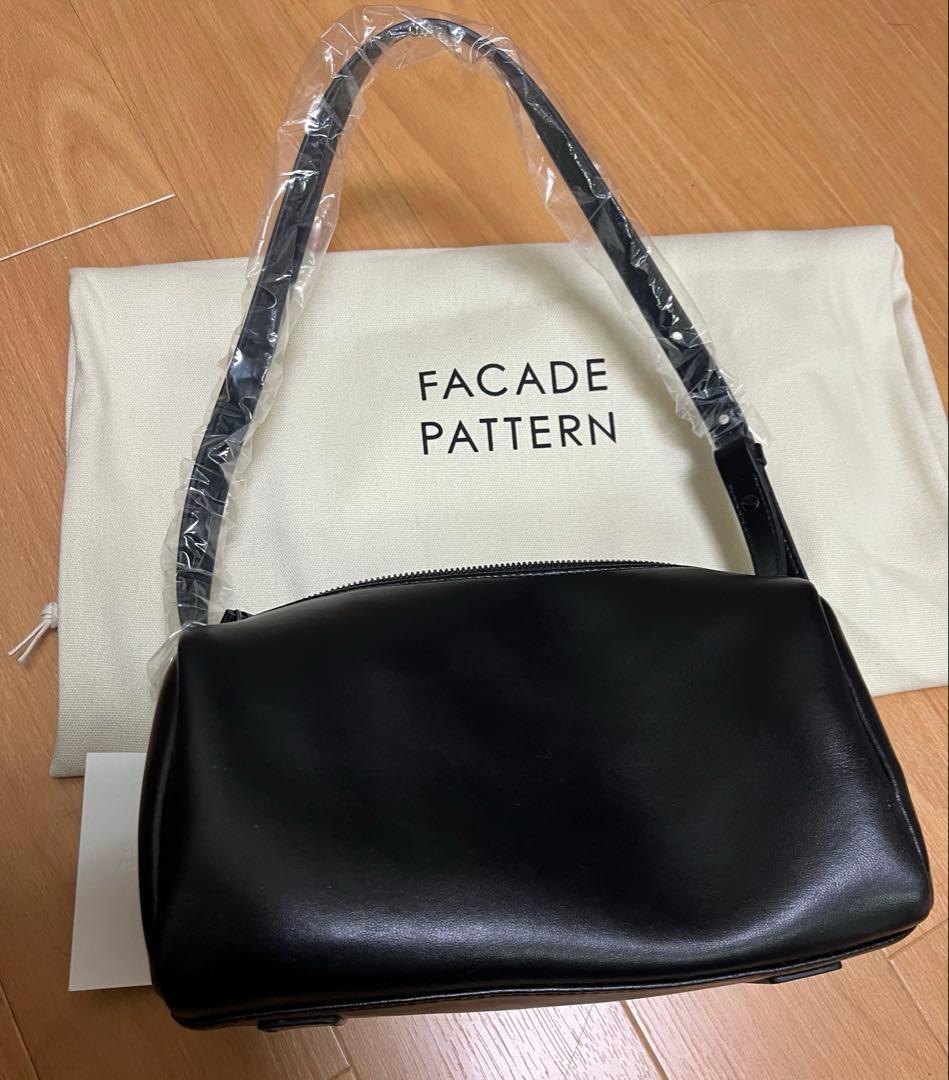 即日発送　Facade pattern レザーボックスショルダーバッグ