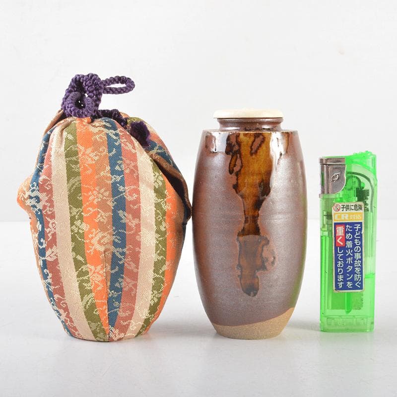 茶道具　平安　笹田有祥作　鎗之鞘　茶入　仕覆付　共箱　V　R6065