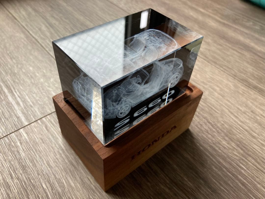 HONDA S660　置物　3Dクリスタル HONDAロゴ入り豪華専用ケース付き