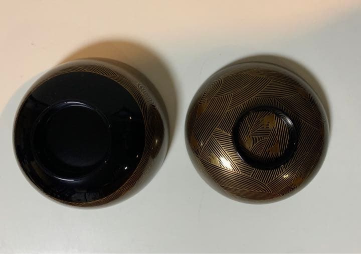 輪島塗　汁椀　5客揃　金波蒔絵文様