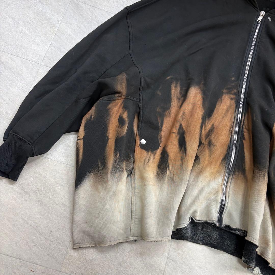 ダークシャドウ DRKSHDW 24AW ブリーチ加工ジップパーカー XS