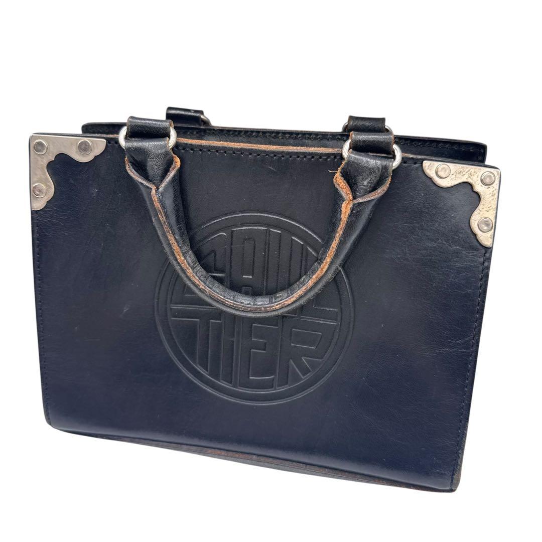 VINTAGE ゴルチエ ミニ ハンドバッグ レザー 黒