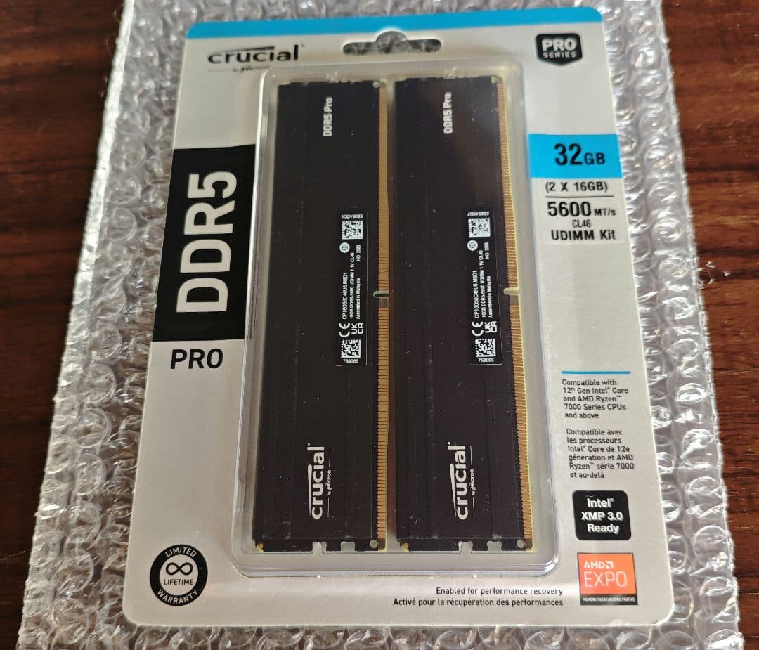 未開封 Crucial Pro DDR5 5600 32GB (2x16GB)